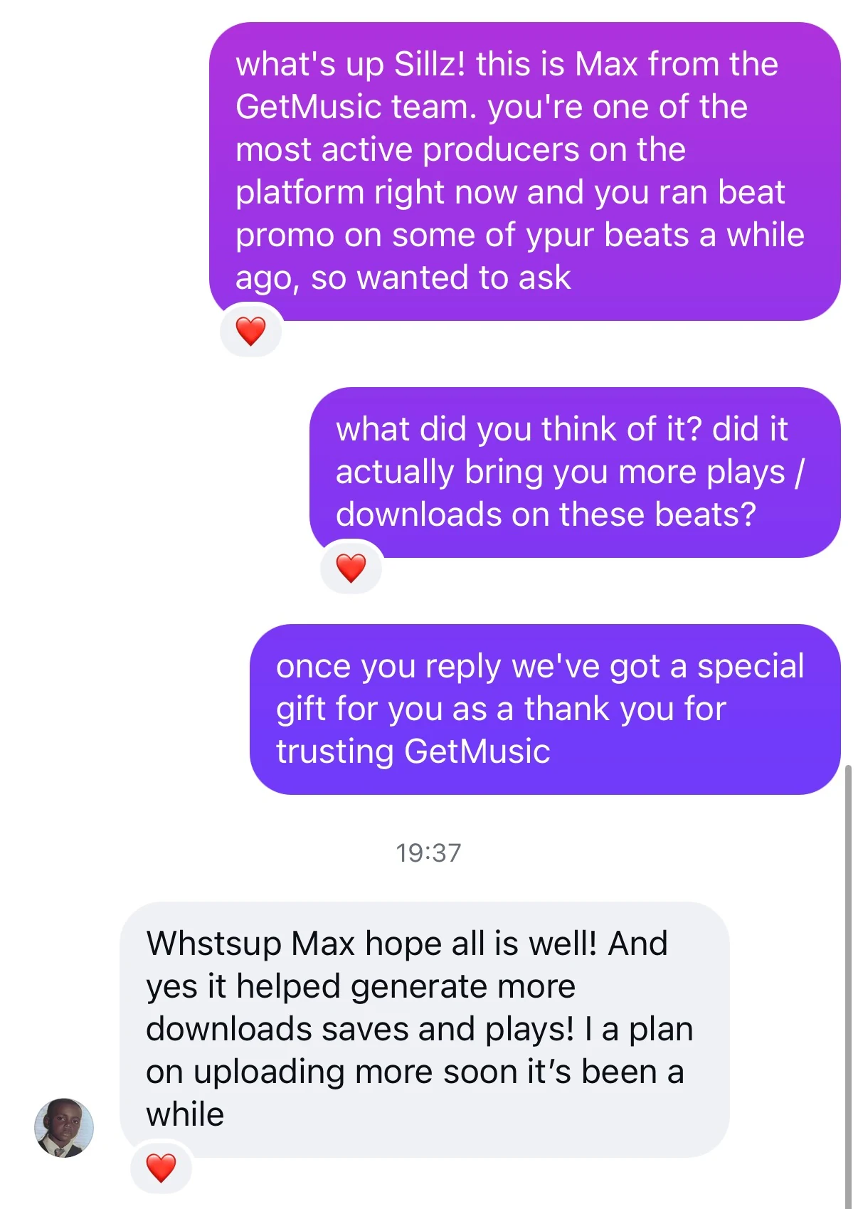 Instagram DM: Sillz on running a promo